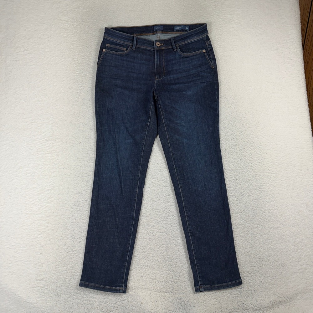 J.Jill Denim Authentic Fit Slim Ankle Jeans Womens 8 (31x27) Dark Blue Mid Rise